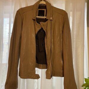 Mauritius - Tan Leather Moto Jacket